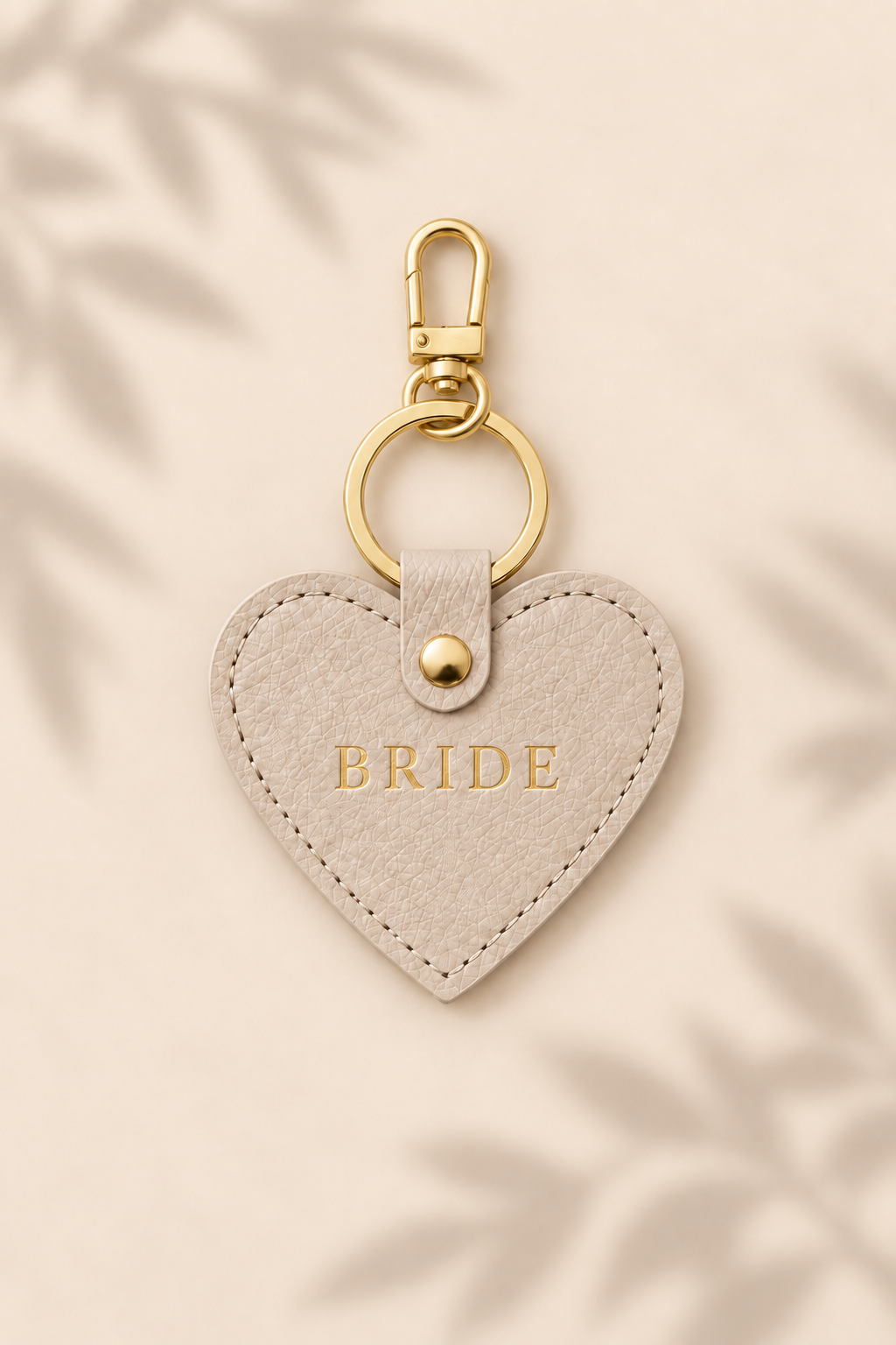 Beige Heart Keychains